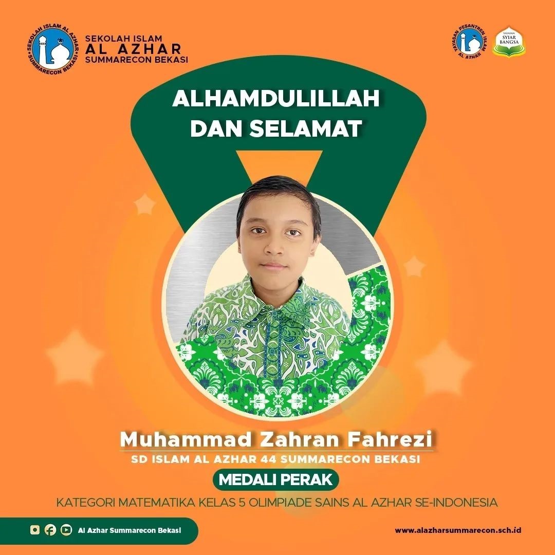 SDIA 44 mengukir prestasi dalam kompetisi Olimpiade Sains Al Azhar (OSA) ke-XIV bersama Yayasan Pesantren Islam @ypi_alazhar.